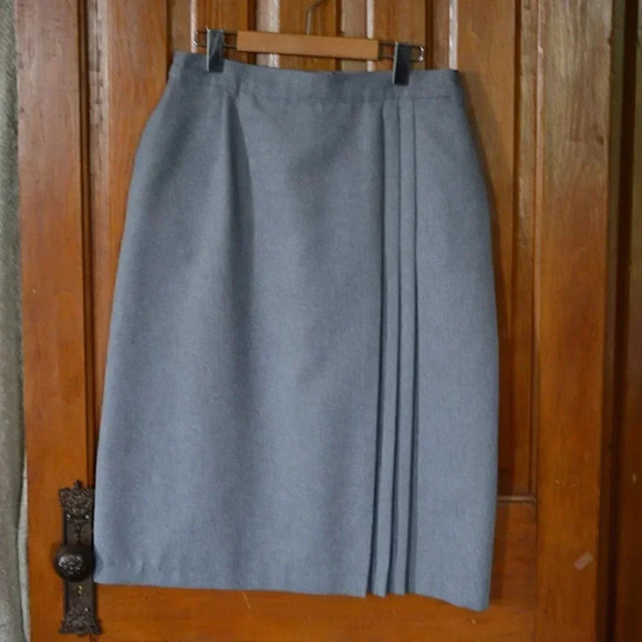 Vtg Tan Jay Pleated Skirt - Picture 1 of 11